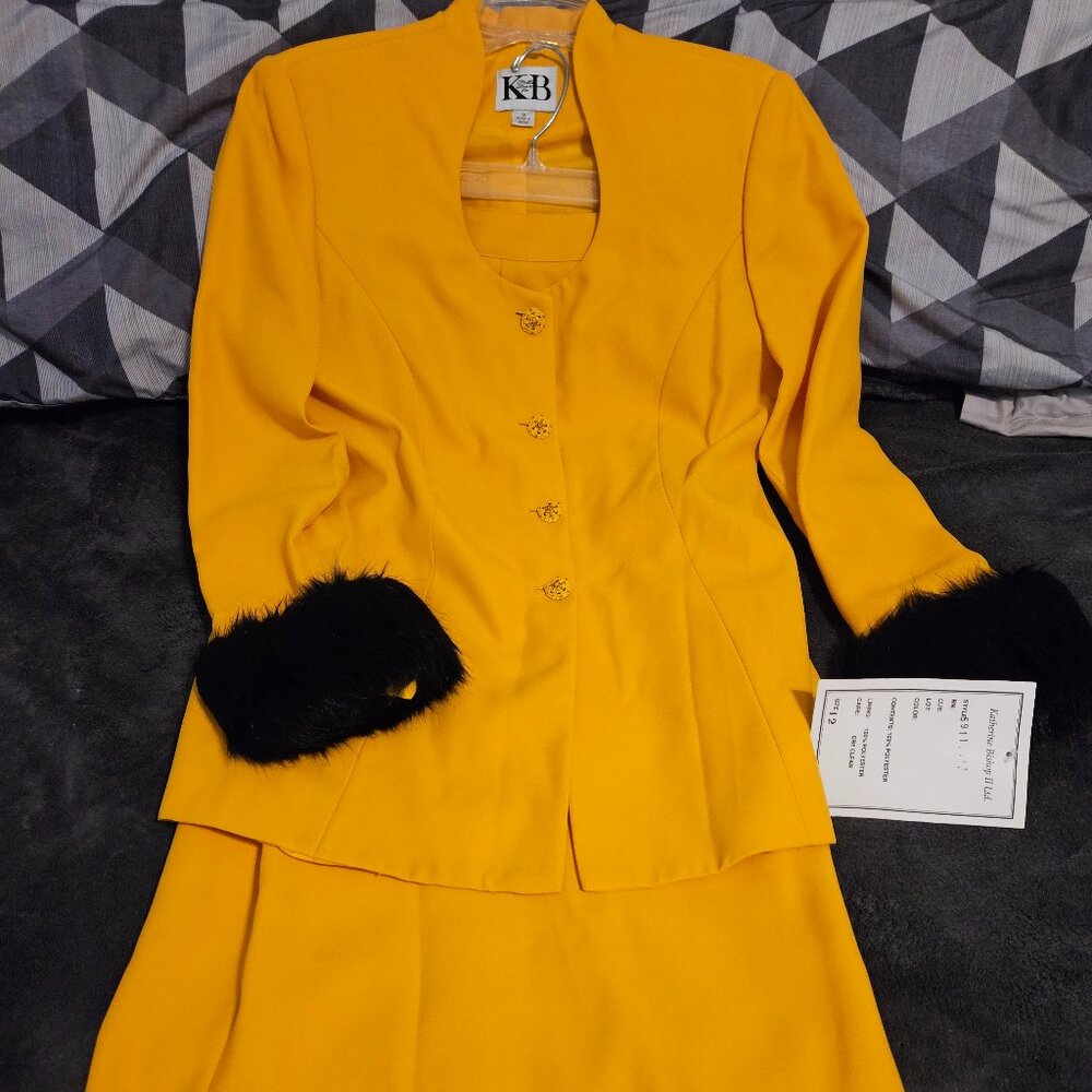 Kathrine Bishop II Ltd Yellow Women's Formal Skirt Suit